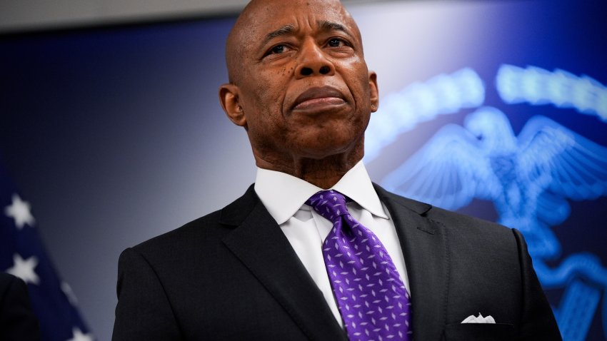 FILE – New York City Mayor Eric Adams attends an event at the NYPD’s 40th precinct, Thursday, Feb. 20, 2025, in the Bronx borough of New York.