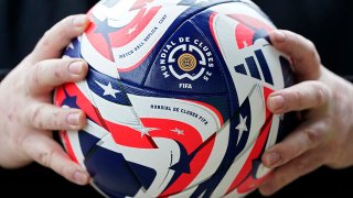 CINCINNATI, OHIO – APRIL 05: A fan holds the adidas official FIFA 2025 Club World Cup match ball prior to a MLS soccer match between New England Revolution and FC Cincinnati at TQL Stadium on April 05, 2025 in Cincinnati, Ohio. (Photo by Jeff Dean – FIFA/FIFA via Getty Images)