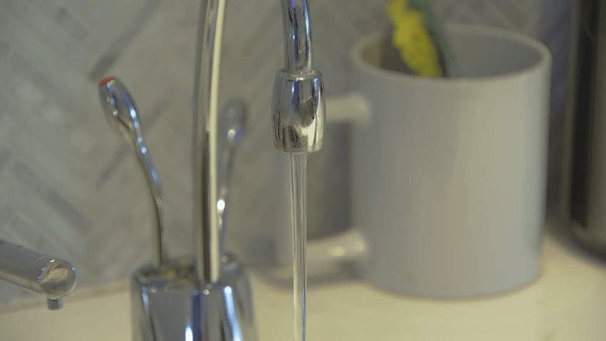 Water from kitchen faucet